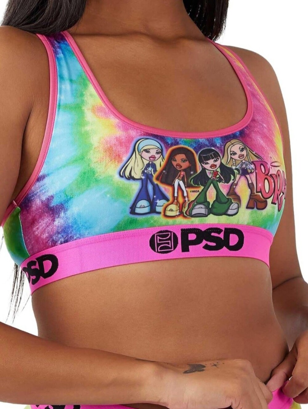 PSD Woman's Tie-Dye Bratz Graphic Sports Bra Size XL